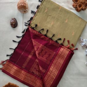 Kalyani Cotton Saree with contrast Blouse Piece