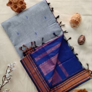 Kalyani Cotton Saree with contrast Blouse Piece